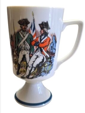 Vintage Fred Roberts Revolutionary War pedestal mug